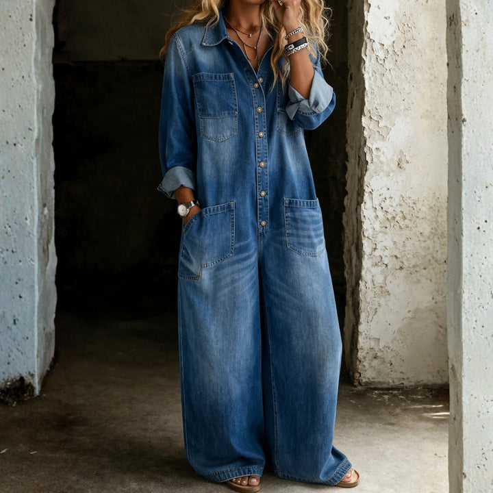 Patricia – Comfortable Casual Denim Jumpsuit