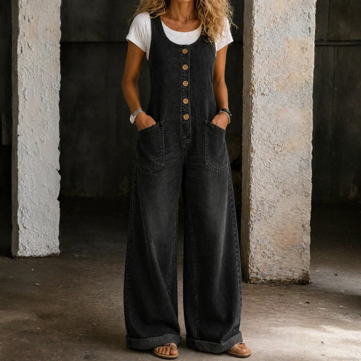 Bethany – Vintage Washed Cotton Denim Overalls