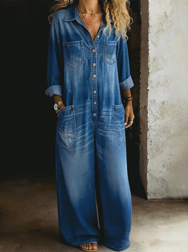 Patricia – Comfortable Casual Denim Jumpsuit