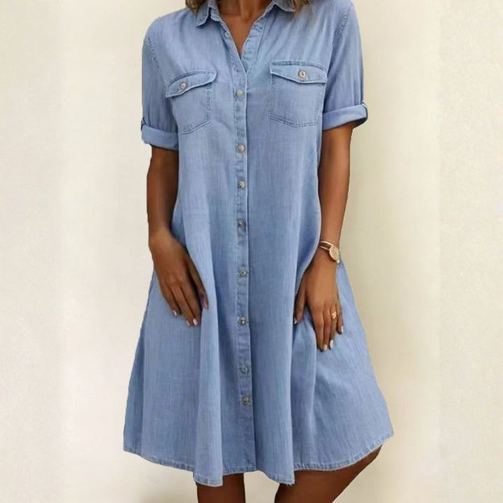 Patricia – Casual Denim Midi Dress