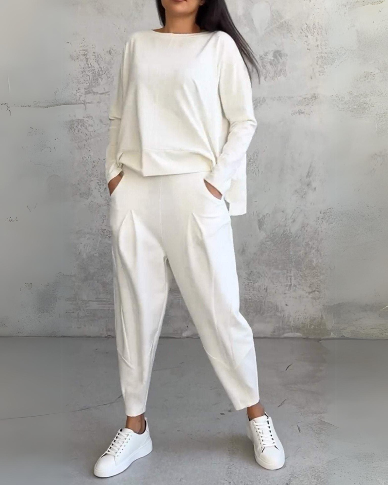 Jackquelin™ Elegant Lounge Set | Matching Chic Top and Trousers
