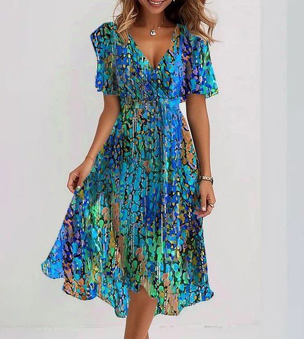 Jolie – Breezy Blue Midi Dress