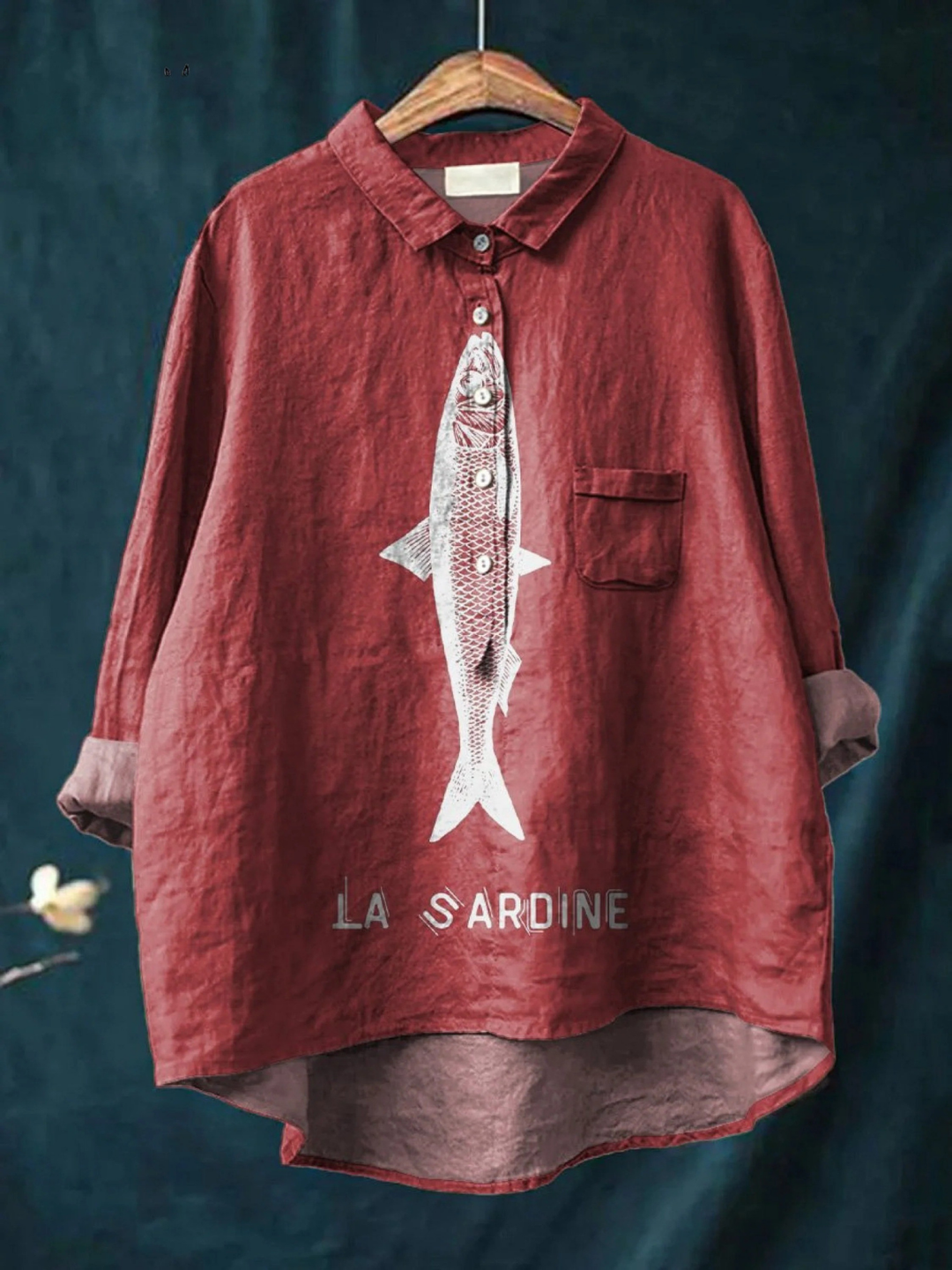 Amparo | T-shirt Casual con Stampa di Sardina