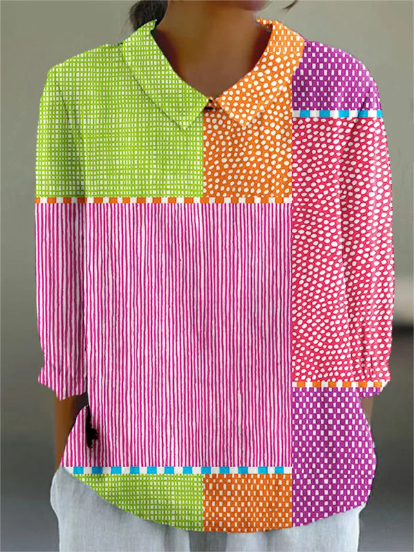 Megan Playful Patchwork Blouse