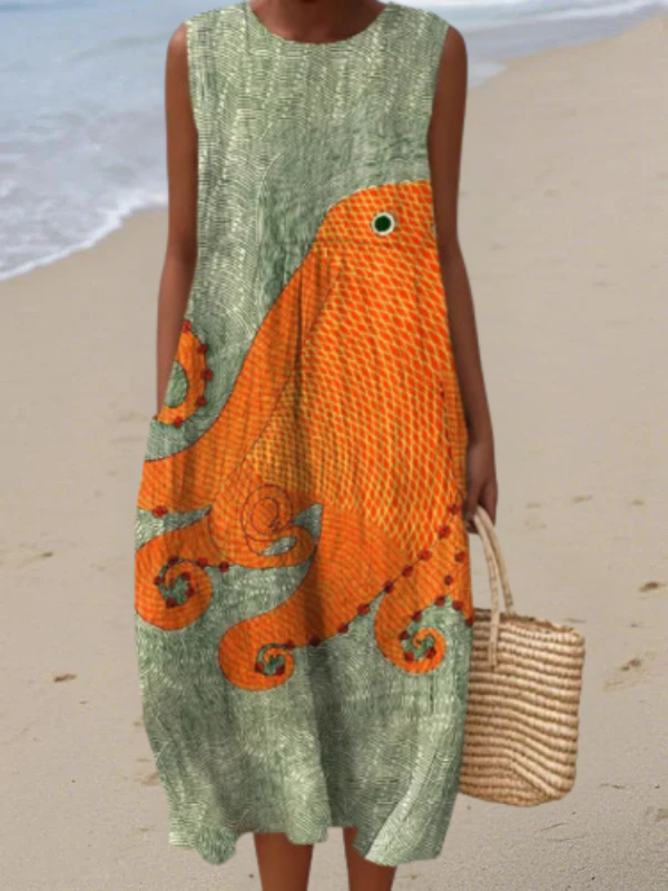 Tess Oceanic Midi Dress