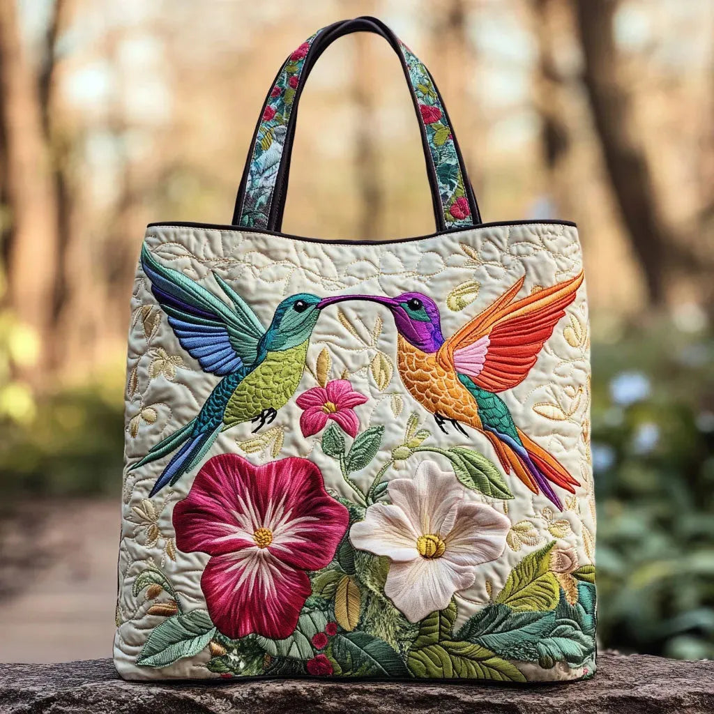 Handmade Bag | Hummingbird & Flowers