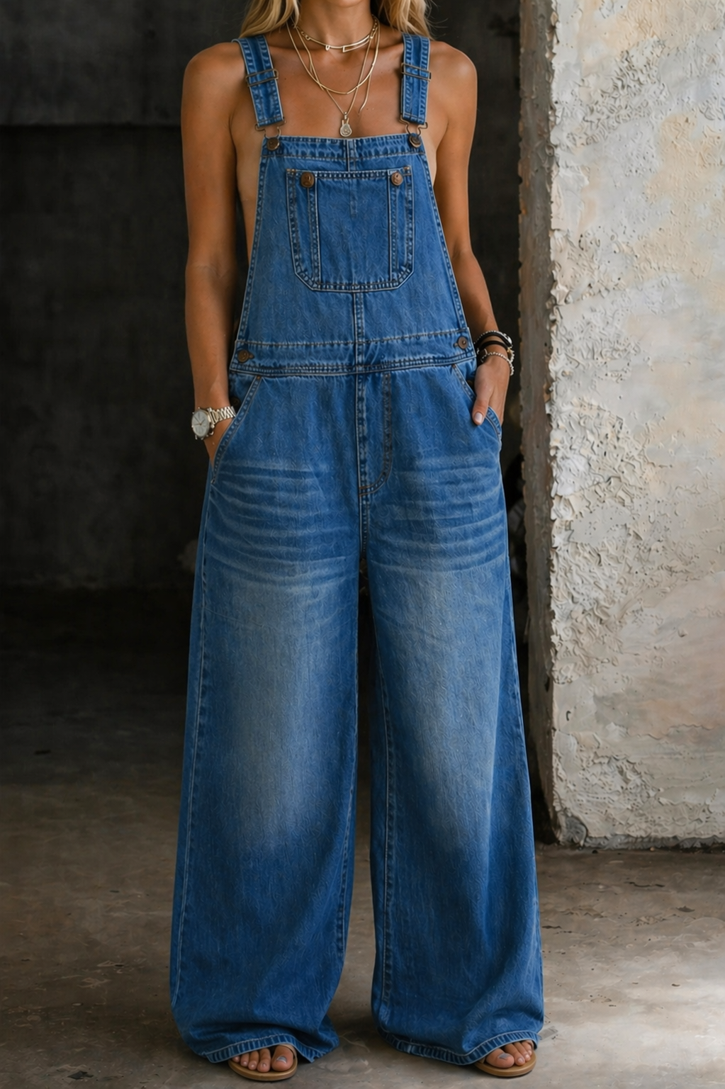 Harper – Elastic Waist Denim Jumpsuit