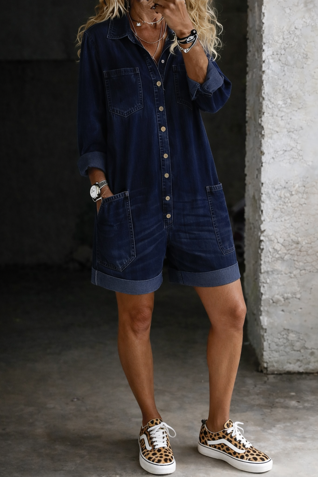 Nora – Casual Denim Romper