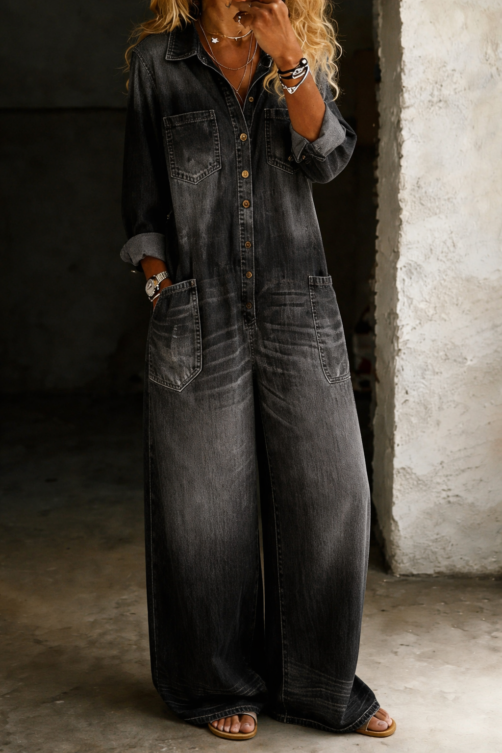 Patricia – Comfortable Casual Denim Jumpsuit