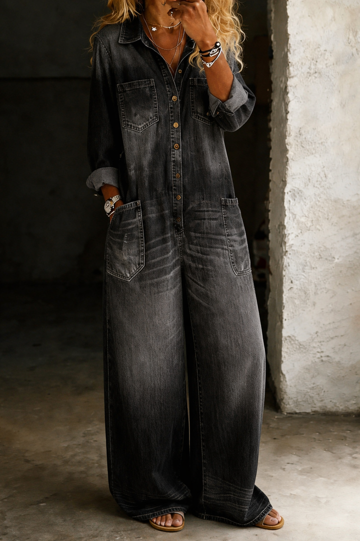 Patricia – Comfortable Casual Denim Jumpsuit