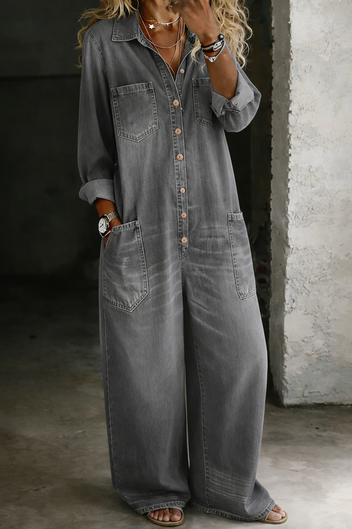 Patricia – Comfortable Casual Denim Jumpsuit