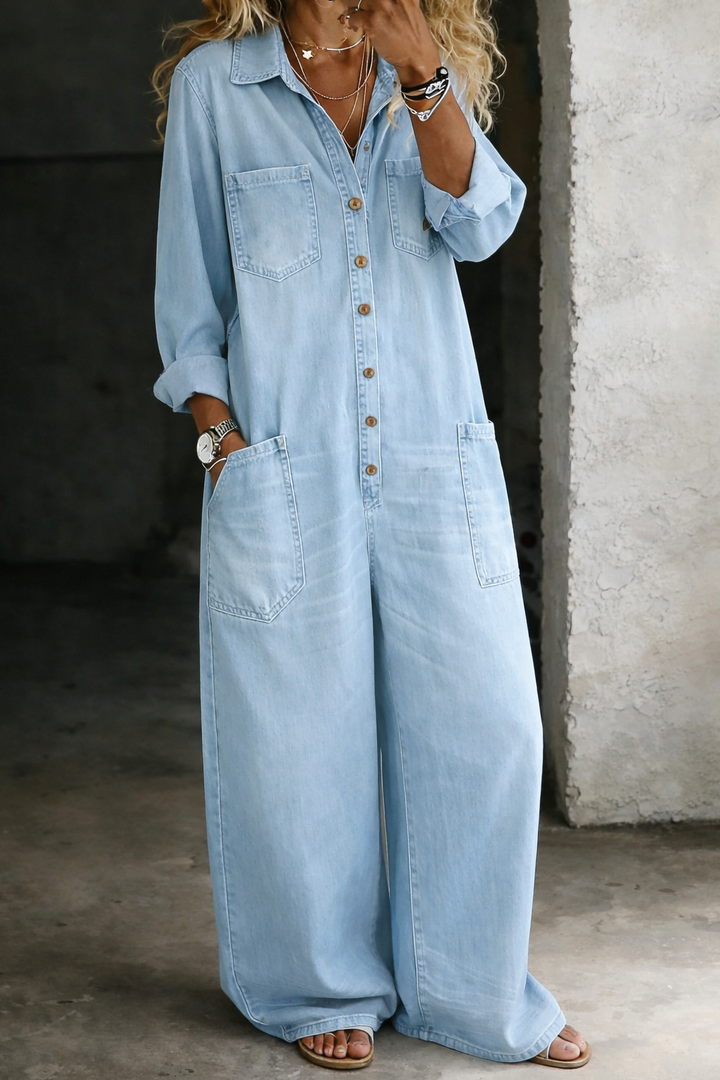 Patricia – Comfortable Casual Denim Jumpsuit