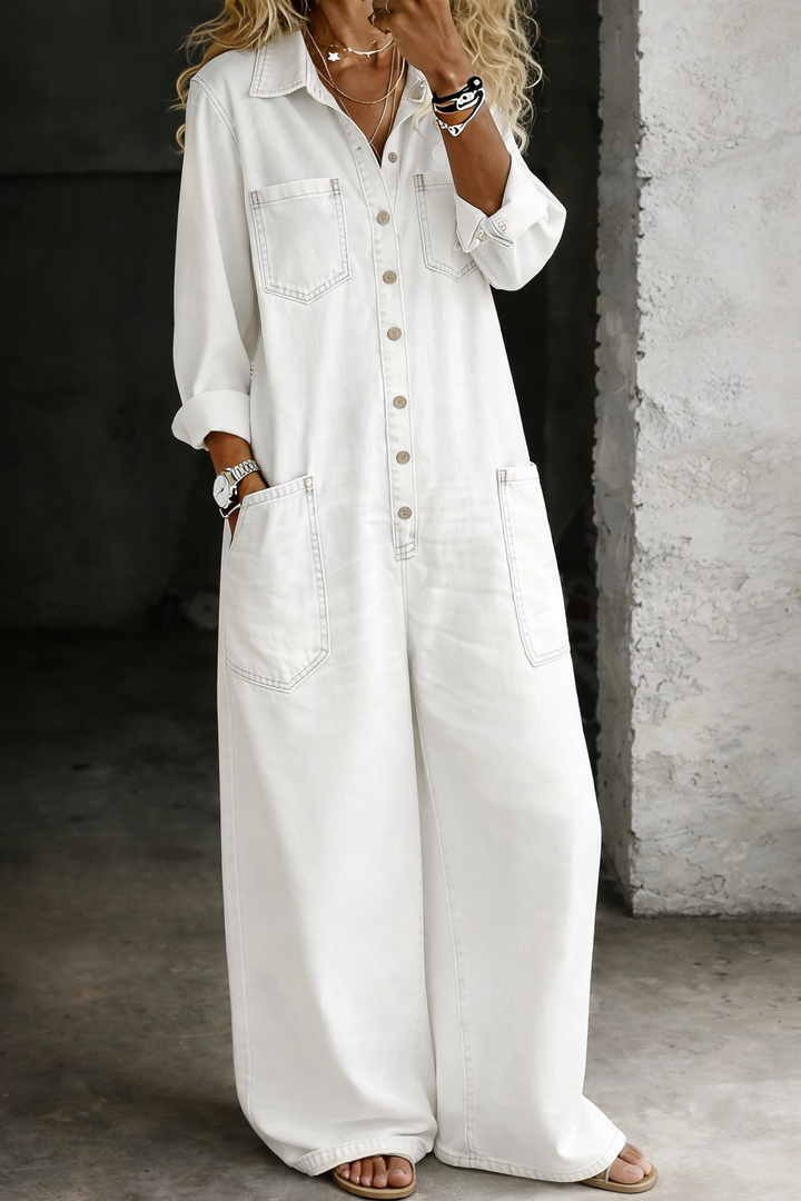 Patricia – Comfortable Casual Denim Jumpsuit