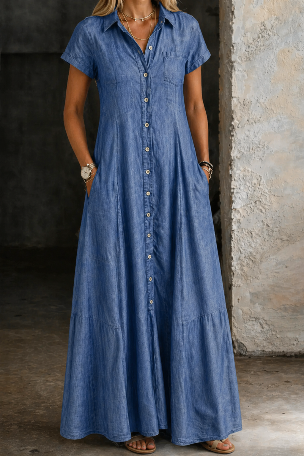 Eliza – Long Denim Dress