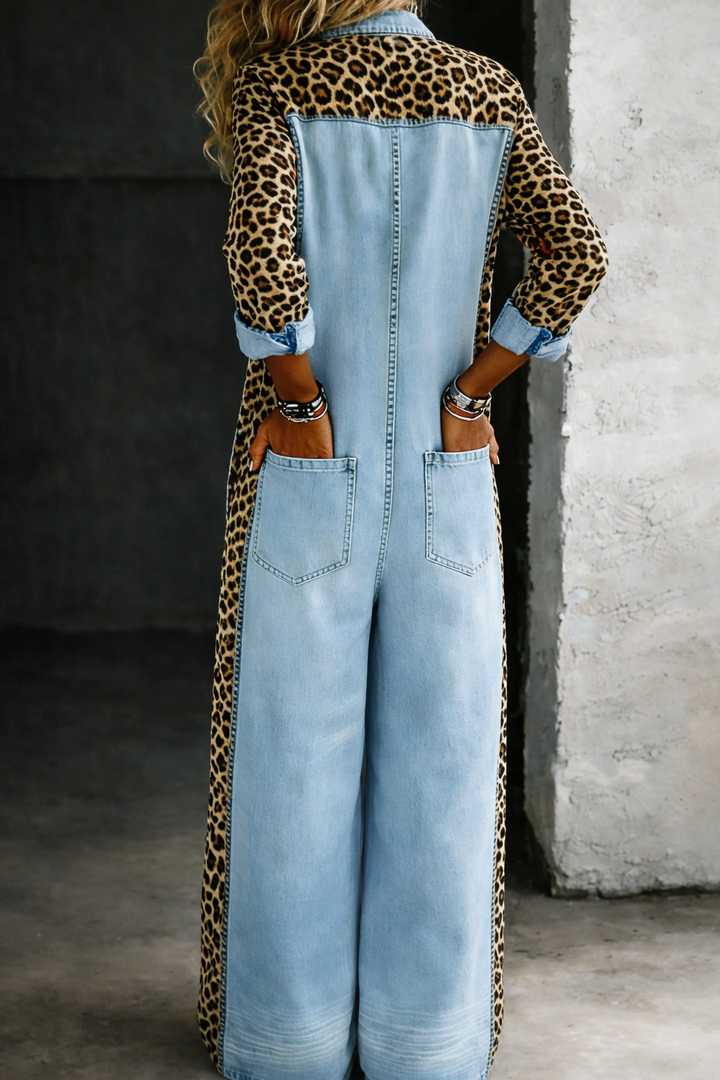 Amanda – One-Piece Denim Shirt Jumpsuit
