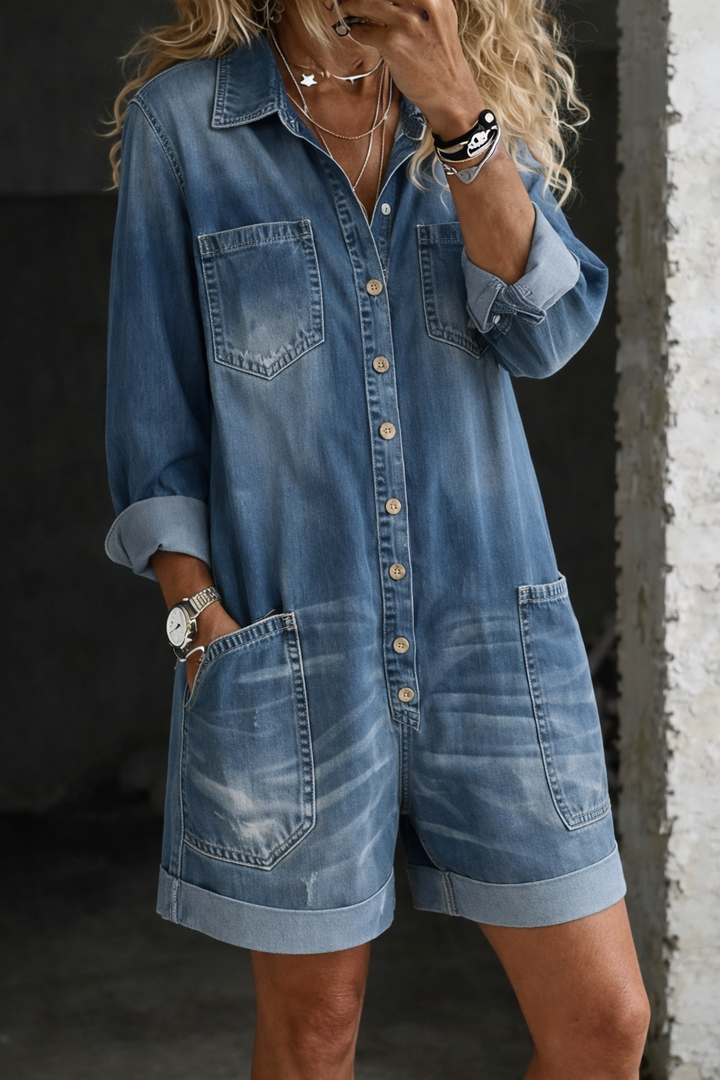 Nora – Casual Denim Romper