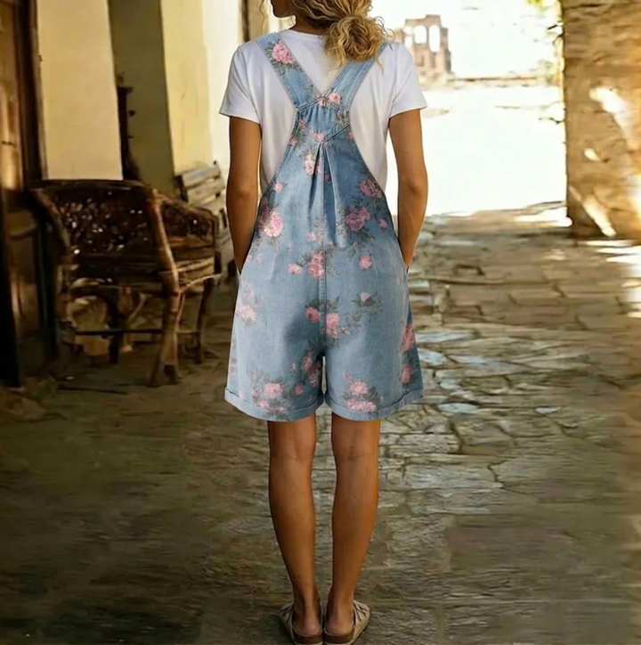 Joanne – Floral Denim Jumpsuit