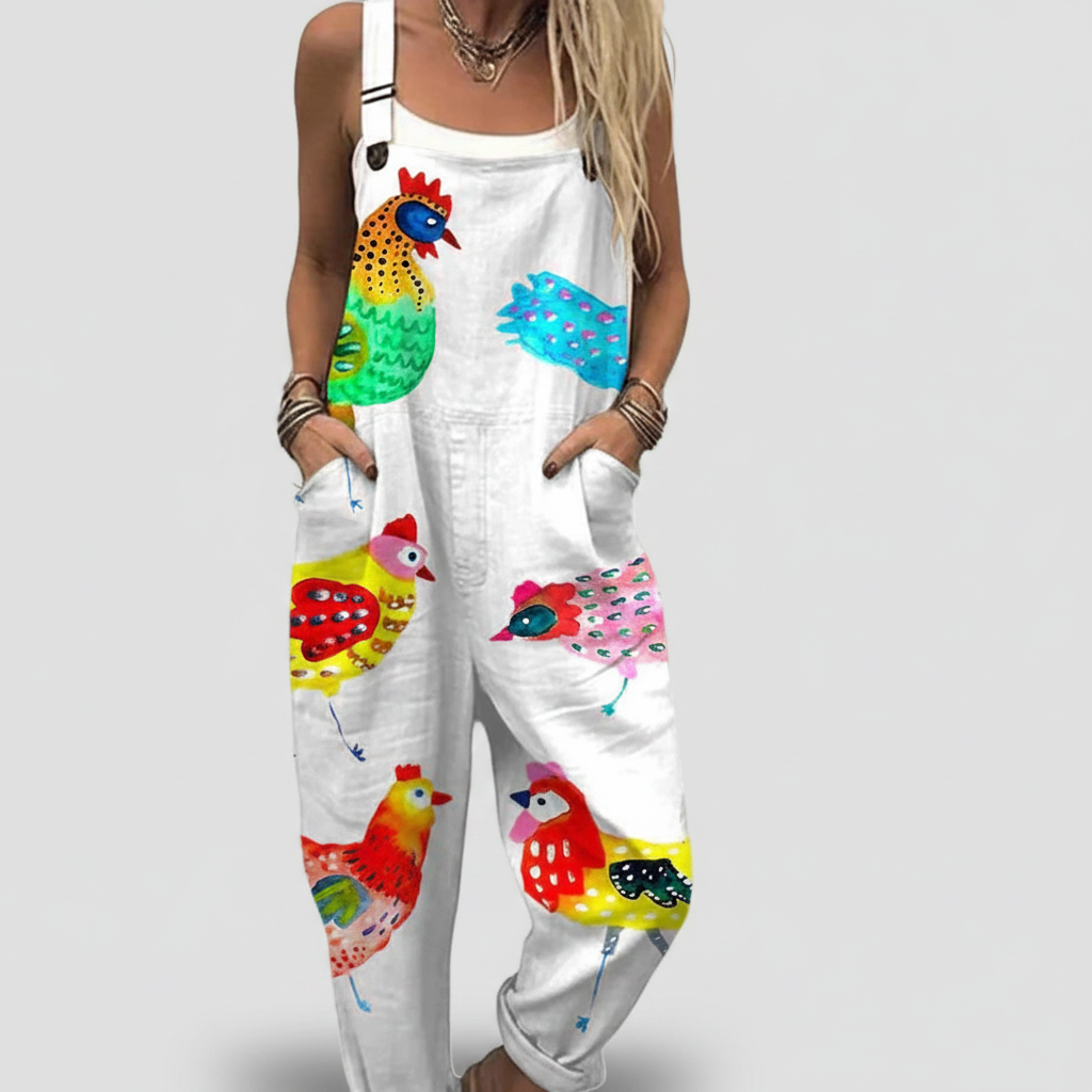Theodora | Floral Cotton Overalls