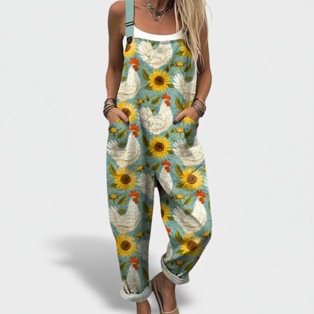 Brigitte | Printed Wide-Leg Overalls