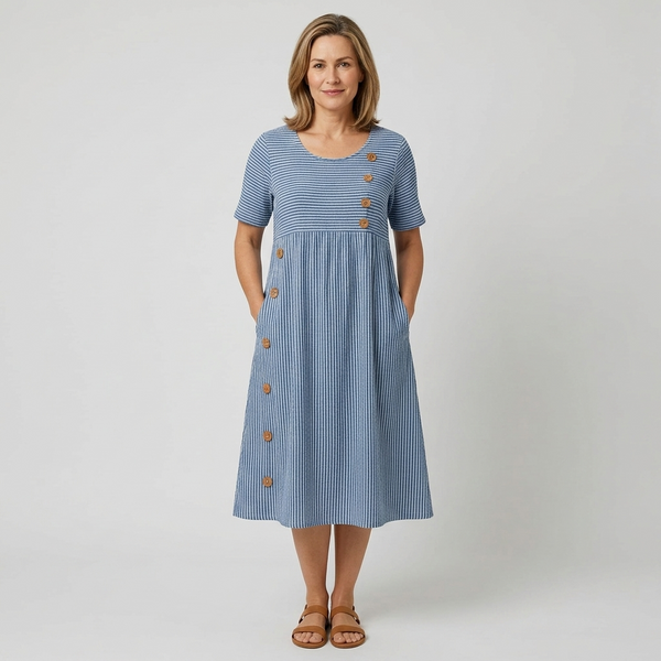 Océane | Striped Midi Dress