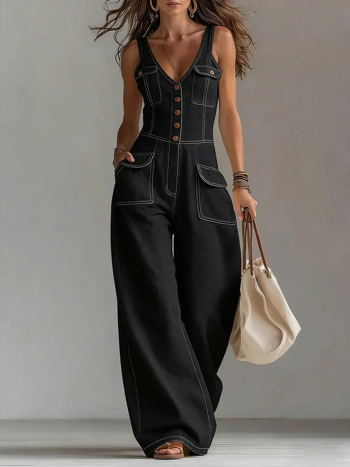 Sophie – Casual Denim Wide-Leg Jumpsuit