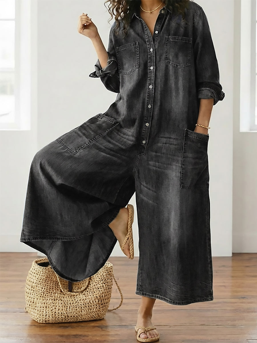 Monica – Denim Cotton Jumpsuit
