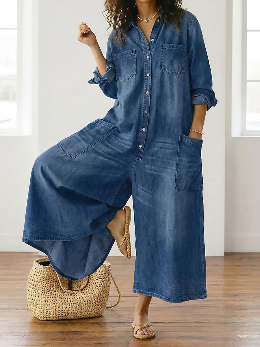 Monica – Denim Cotton Jumpsuit