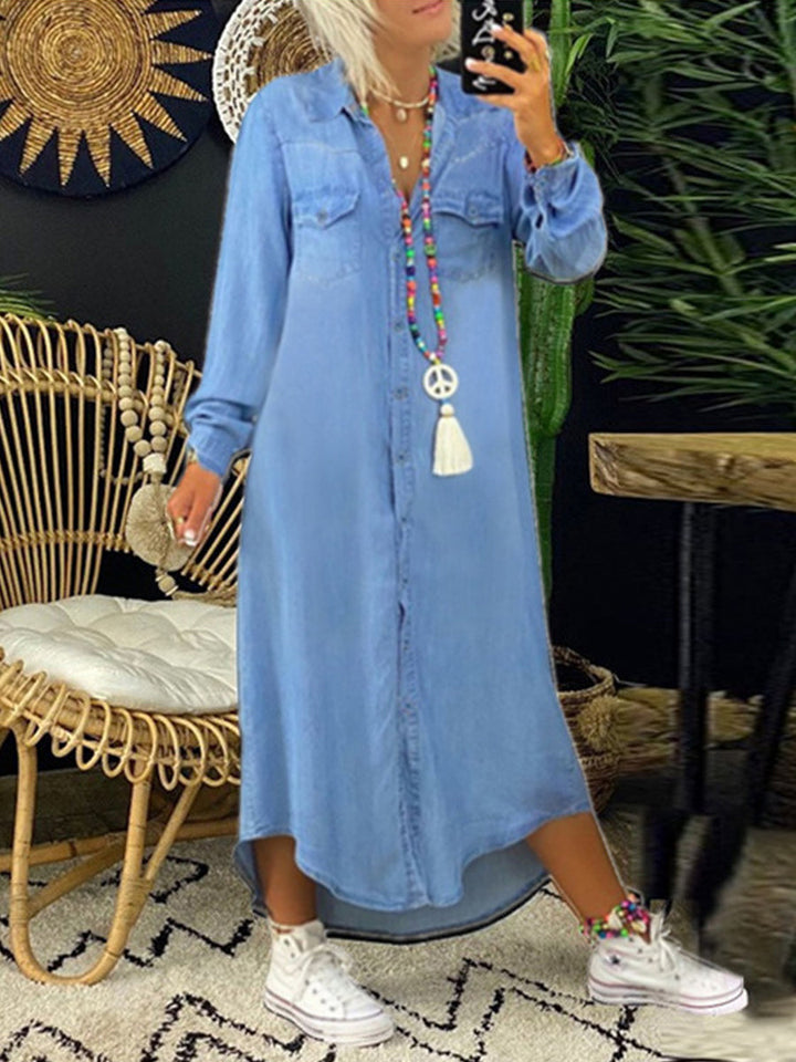 Helen – Long Denim Shirt Dress
