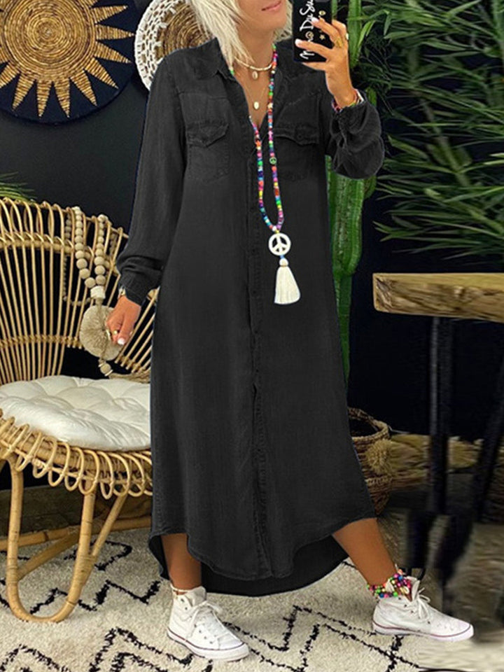 Helen – Long Denim Shirt Dress
