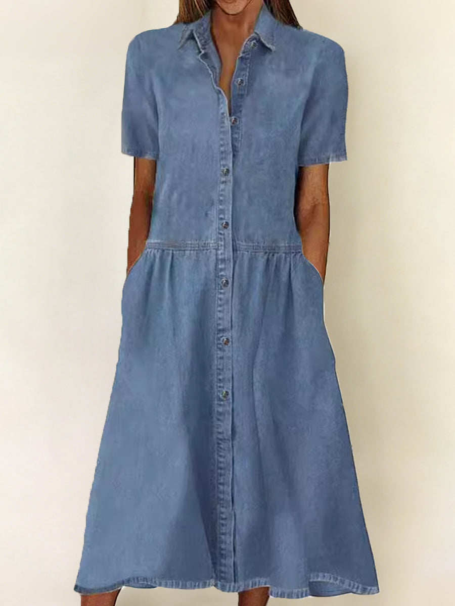 Carol – Short Sleeve Denim Dress