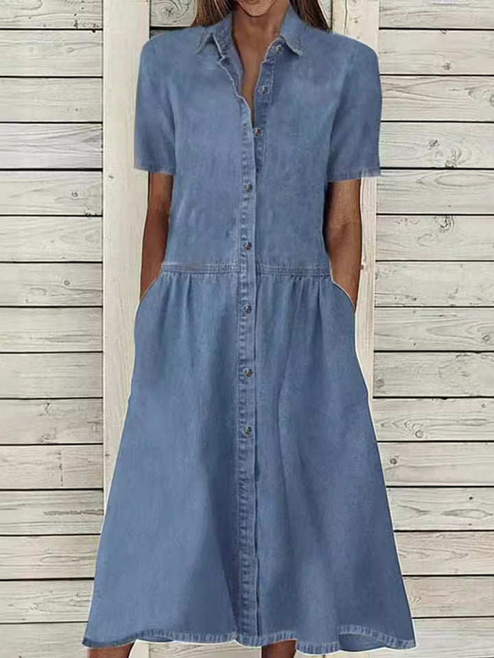 Carol – Short Sleeve Denim Dress