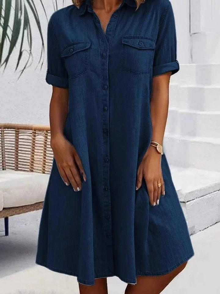 Patricia – Casual Denim Midi Dress