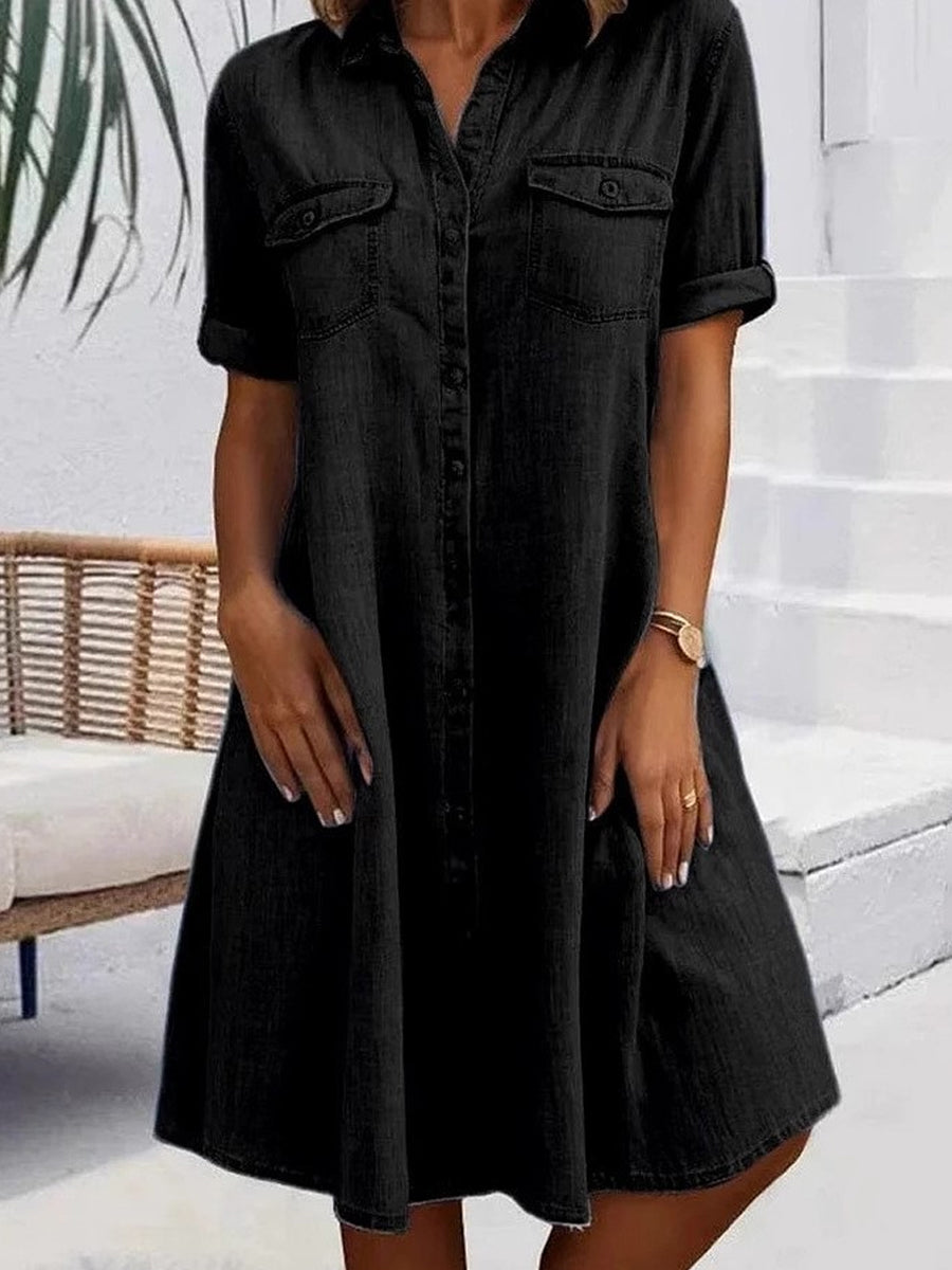 Patricia – Casual Denim Midi Dress