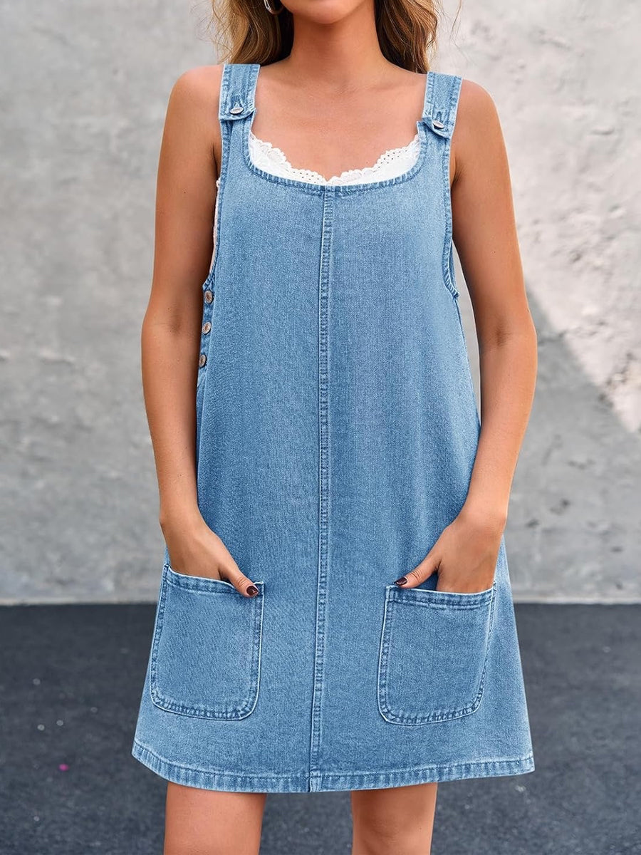 Lisa – Casual Denim Overall Dress