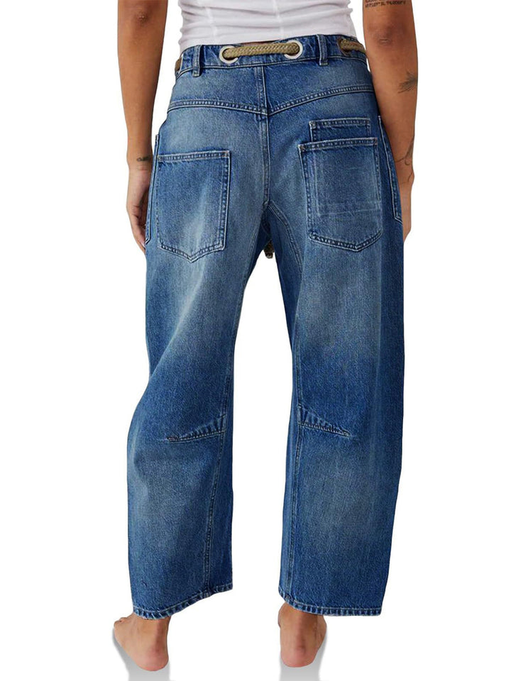 Margaret – Patchwork Drawstring Jeans