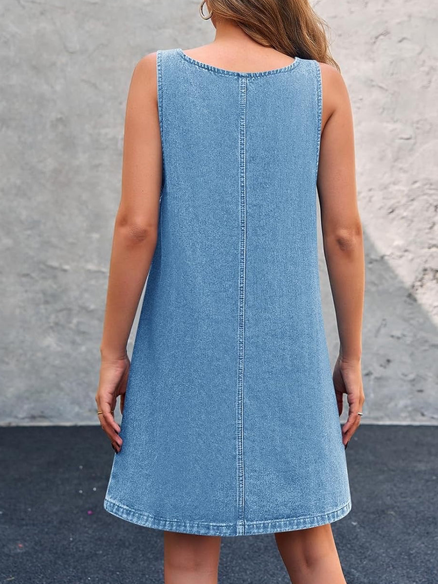 Lisa – Casual Denim Overall Dress