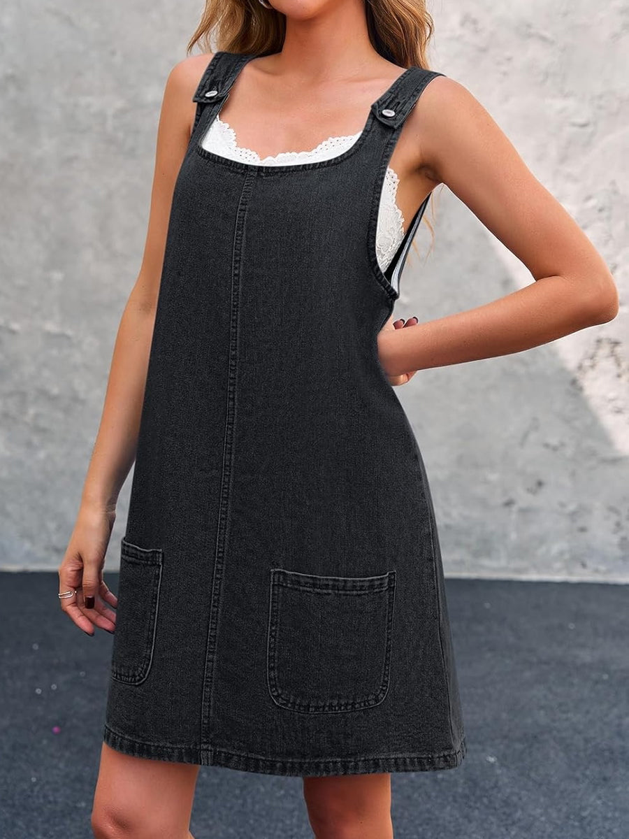 Lisa – Casual Denim Overall Dress
